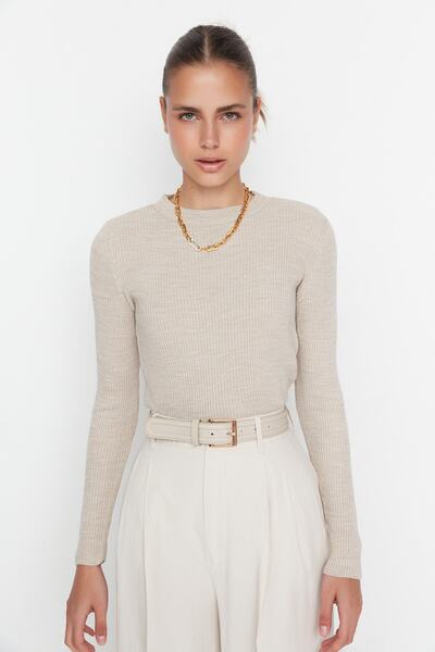 Trendyol Collection Pulover basic tricotat cu model Stone TWOAW22KZ1708