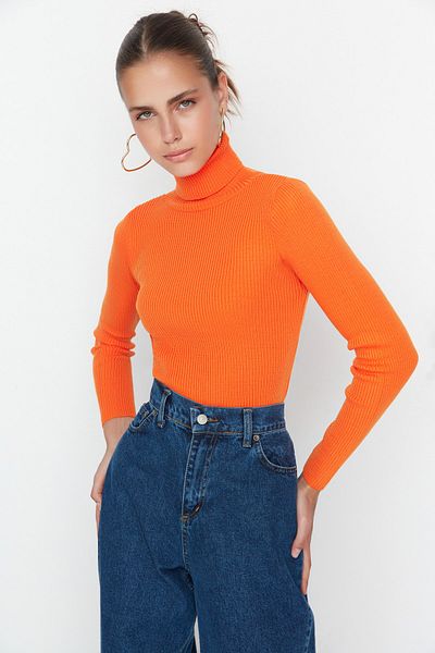 Trendyol Collection Orange Basic garbós pulóver TWOAW21KZ1279