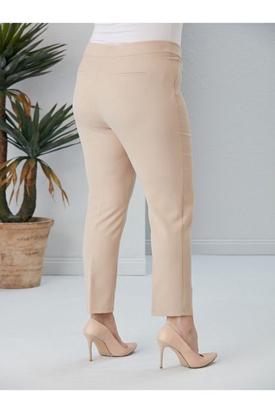 RMG Plus Size Cream Fabric Trousers