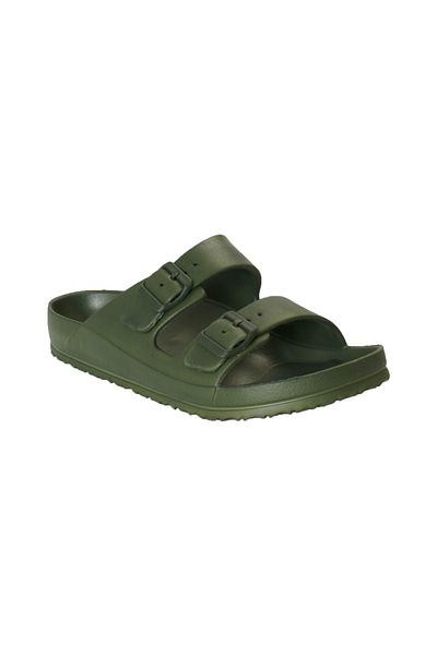 AC&Co / Altınyıldız Classics Ανδρικές παντόφλες πόρπης με διπλό λουράκι χακί