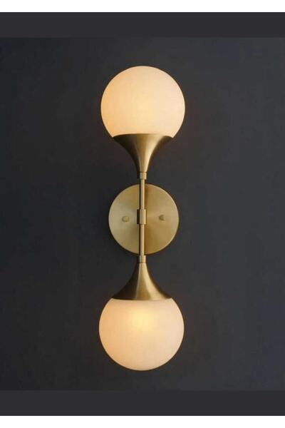 BSA LIGHTING لونا شمعدان حديث مطلي عتيق مكون من قطعتين (زجاج أبيض)