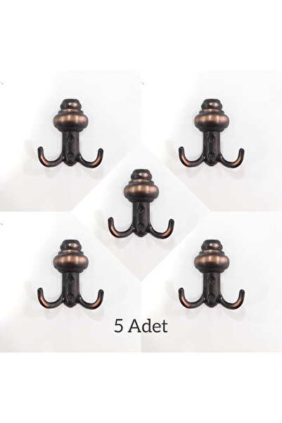 ARON (5 Adet) Sarıklı Askı Antik Bakır Vestiyer Fortmanto Elbise Havlu Kapı A...