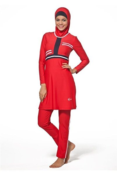 Adasea 0015 Red Full Size Full Lycra Hijab Swimsuit