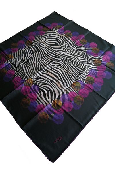 Armine Twill (Tivil) Nostalgia Zebra Pattern Φουλάρι-μαύρο-μωβ