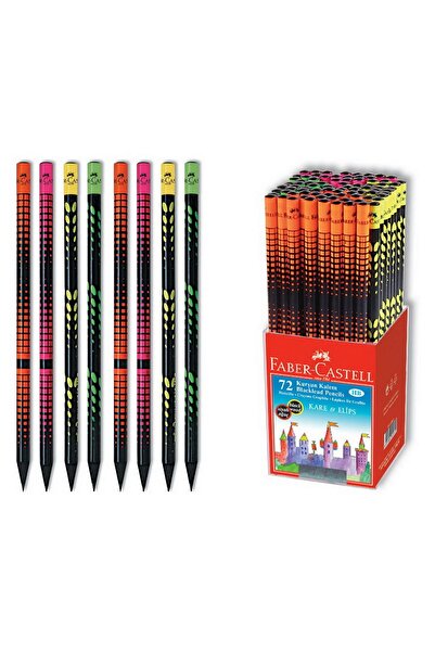 Faber Castell Faber Ağ Ve Iz Desenli Yuvarlak Kurşun Kalem Siyah Ahşap 72 Li ...