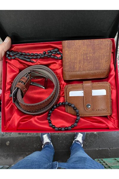 Carlino Erkek Cüzdan Kemer Kartlıklı Şık Kutulu Set