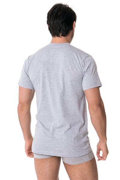 DOREA 2 Pieces 100% Cotton Gray Melange Single Jersey O Collar Undershirt