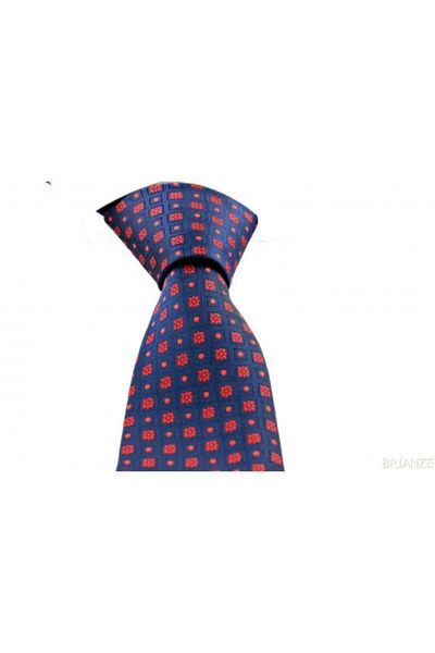 Brianze Floral Pattern Navy Blue Handkerchief Tie
