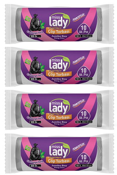 Miss Lady Forceflex Jumbo Garbage Bag 300 Gr X4
