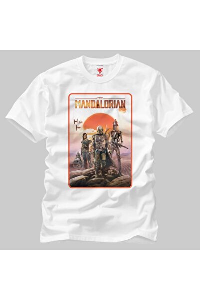 Crazy Mandalorijanska pustinjska grupa za zalazak sunca, umetnička muška majica