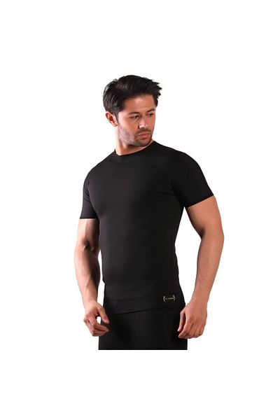 bayansepeti Inside Polymer Coated Slimming Short Sleeve Men's Thermal Corset Suit Undershirt and Tights Set