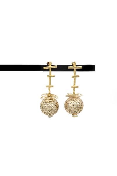 Kadın Gold Top Küpe