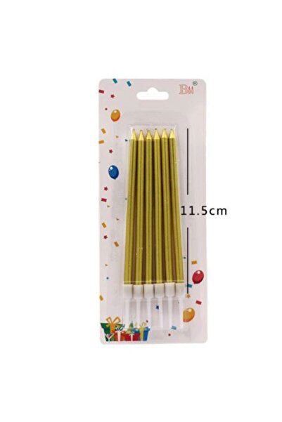 Genel Markalar 6 Lı Ince Uzun Mum Gold Renginde