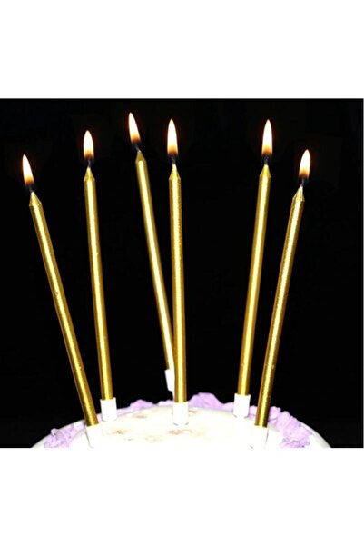 Genel Markalar 6 Lı Ince Uzun Mum Gold Renginde
