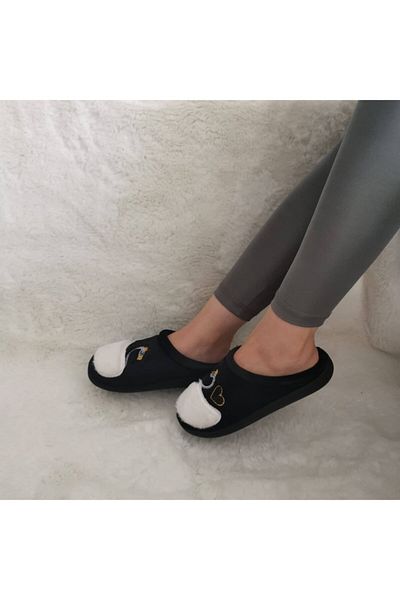 GEZER Orthopedic Closed Front Winter Black Women's Slippers