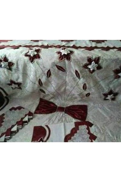 Mira Handcrafted Lace Pique Set - Heavy Lace-Burgundy