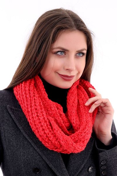 Deafox Vibrant Red Knitted Neck Collar