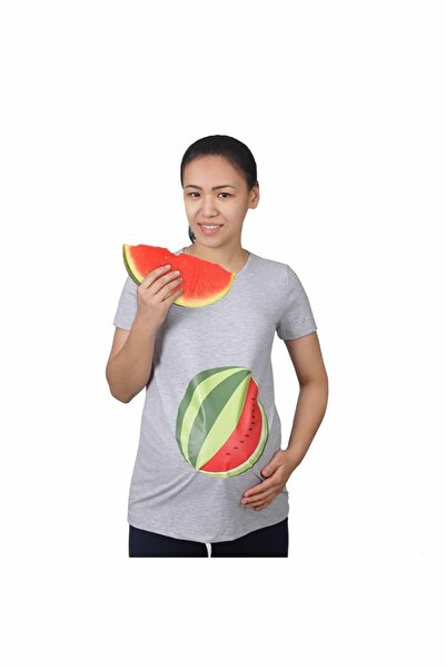 Mummy's Baby Μπλουζάκι εγκυμοσύνης καρπούζι γκρι