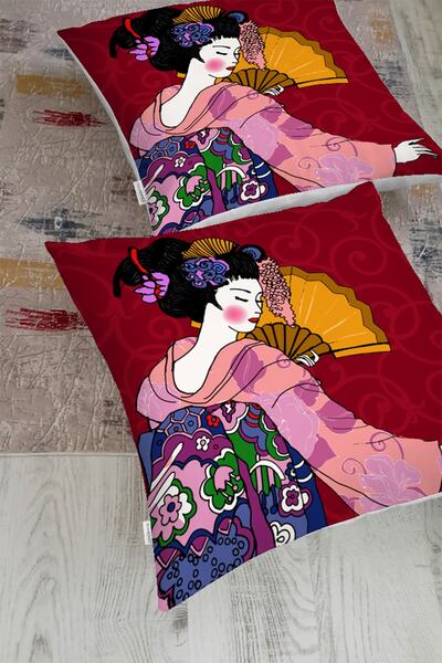 Realhomes Pernă decorativă de podea cu motive japoneze Faned