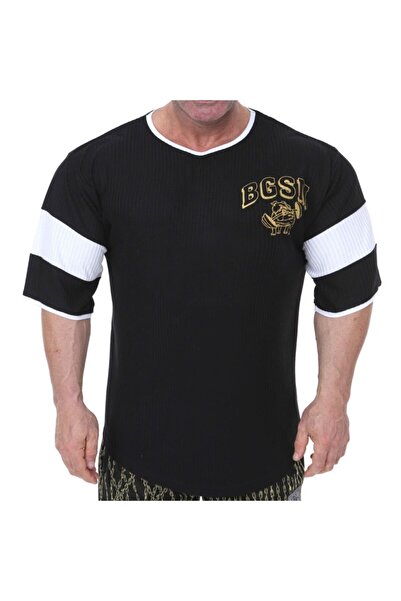 Big Sam Tricou negru de antrenament pentru bărbați - Croială confortabilă, Bo...