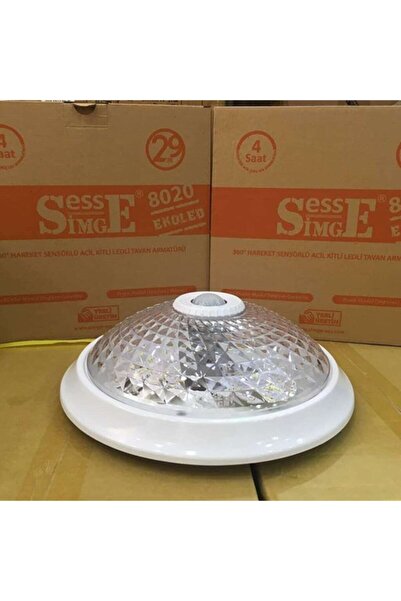 SİMGE Beyaz Işık Full Ledli Sarjlı Sensörlü Tavan Armatürü