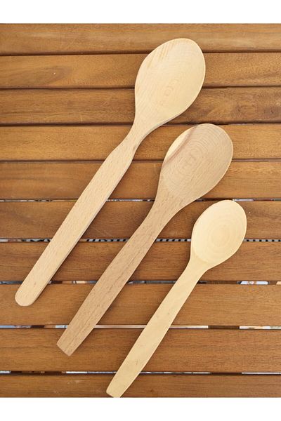 Woodeso 3 Size Wooden Spoons - Wooden Serving Spoons