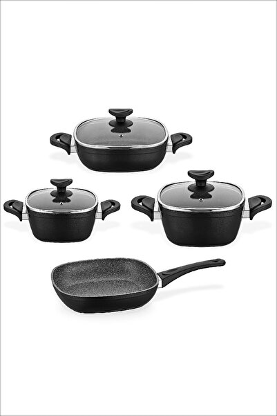 Schafer Gastronomie 4-Piece Induction Cooker Compatible Granite Pot Pan Set