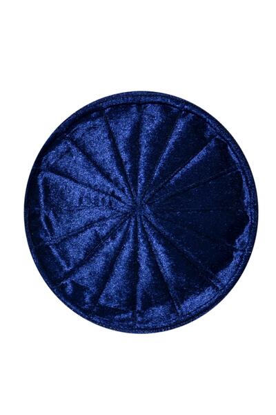 şahinbak Navy Blue Velvet Skullcap - Molded and Fabric (T020)