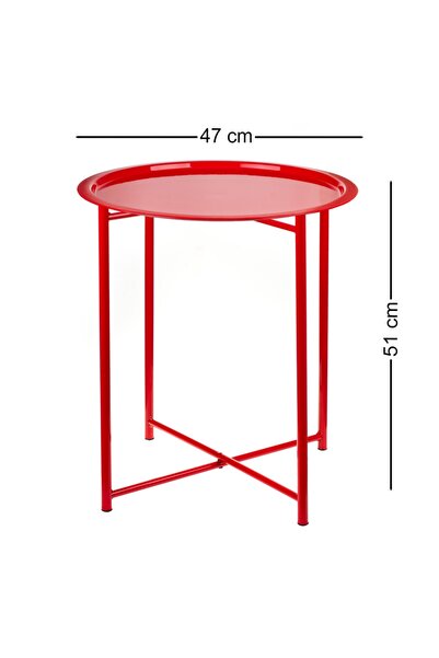 HASTUNÇ Katlanabilir Metal Sehpa-kırmızı
