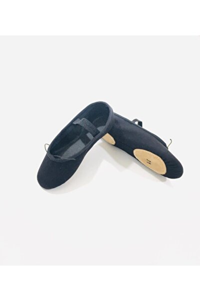 Yıldız Bale Kostüm ve Spor Ürünleri Siyah Kanvas Çift Taban Bale Patiği