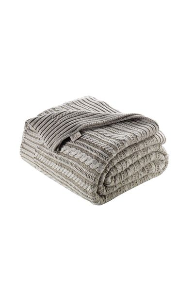 Betires Home Knitted Double Blanket Dark Beige