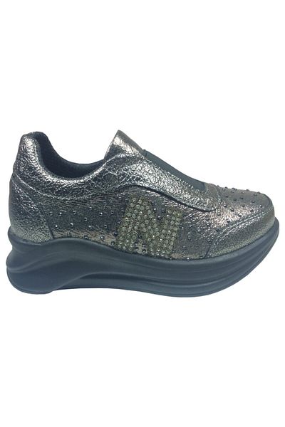grafen Orthopedic Booties Platinum Patent Leather Stoned Elastic Girls' Sports Shoes Heeled Orthopedic
