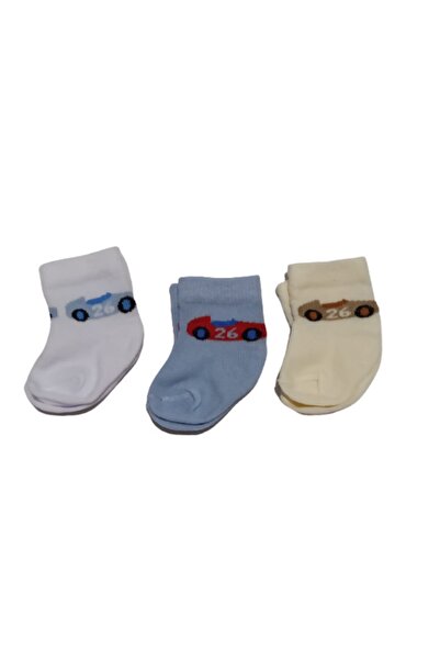 BEBEĞİME ÇORAP Newborn Baby Socks / Children's Socks Set of 3 0-6 Months Colo...