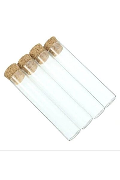 Çemrek Süs Parti Cam Şişe Mantar Tıpalı Deney Tüpü 43 Cc 10 Adet