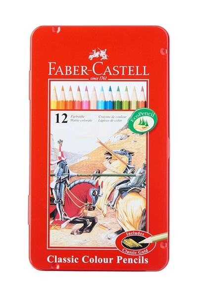 Faber Castell Faber-castell Metal Kutu Boya Kalemi 12 Renk