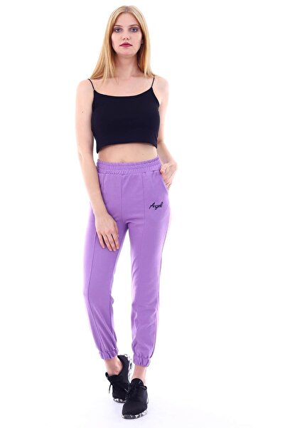 Deafox Lilac Angel Sweatpants with Elastic Waist