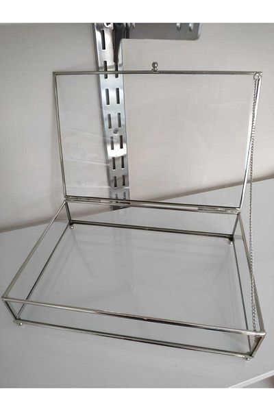 CAM KUTU DÜNYASI Decorative Glass Chocolate Box (30x20x5 Cm) Silver Color