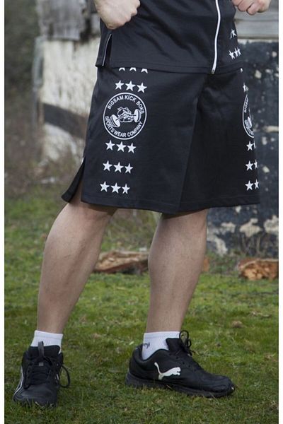 Big Sam Black Kick Box Shorts with Slits 1413