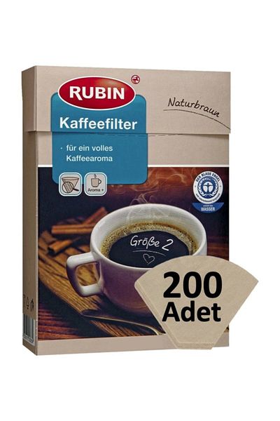 Rubin Coffee Filter Number 2 Small Size Natural Paper 200 Pieces