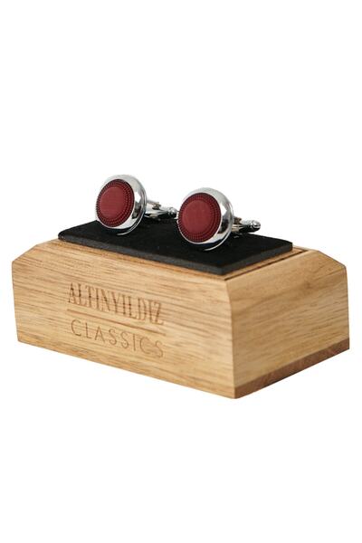 ALTINYILDIZ CLASSICS Erkek Bordo Bordo Kol Düğmesi