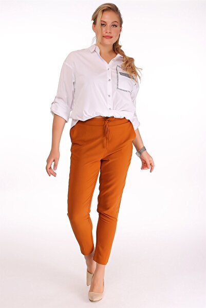 SERTUĞ Elastic Waist Trousers Tile
