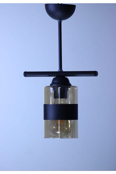 Uçar Modern Single Black Striped Glass
