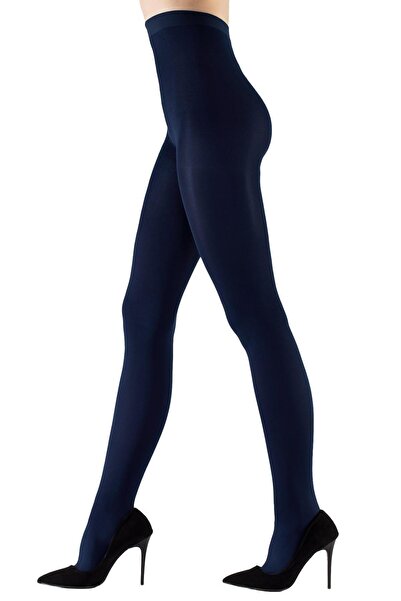 ÖZKAN underwear عبوة من 2 جوارب طويلة غير شفافة للنساء باللون الأزرق الداكن 5...