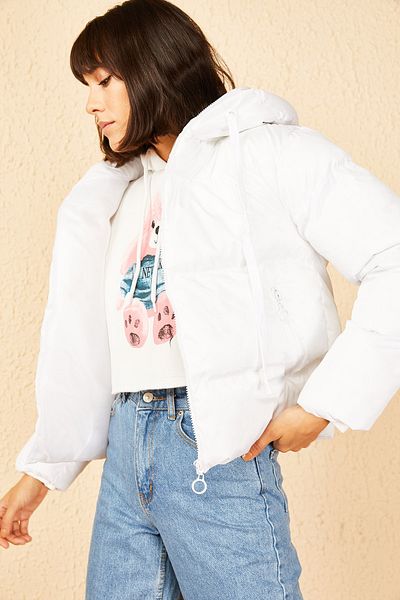 Bianco Lucci Damen-Puffermantel mit Kapuze
