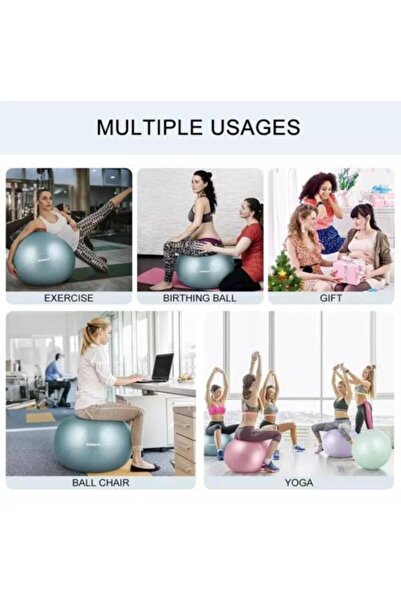 Leyaton Fuşya 65 Cm Pilates Topu Büyük Boy Kalın Yoga Pilates Top