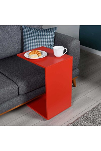 Adore Mobilya Adore Çok Amaçlı Tekerlekli C Koltuk Sehpası Shp-109-kk-1 Kırmızı
