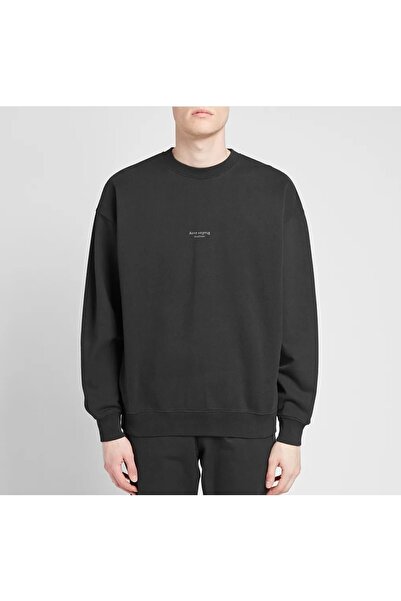 ACNE Yıpranmış Ters Logo Geniş Sweatshirt