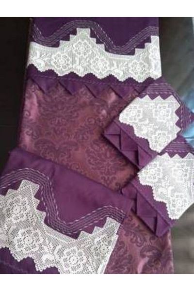 MİRAY Handcrafted Lace Pique Set - Purple