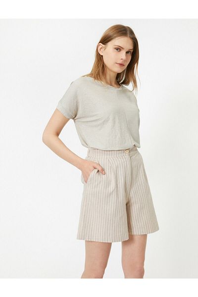 Koton Gestreifte Shorts mit Taschendetail