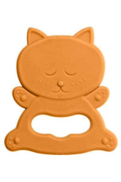Bambino Rubber Soft Teether with Orange Cat Figure